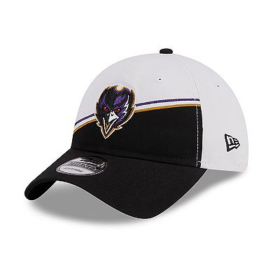 Youth New Era  White/Black Baltimore Ravens 2023 Sideline 9TWENTY Adjustable Hat