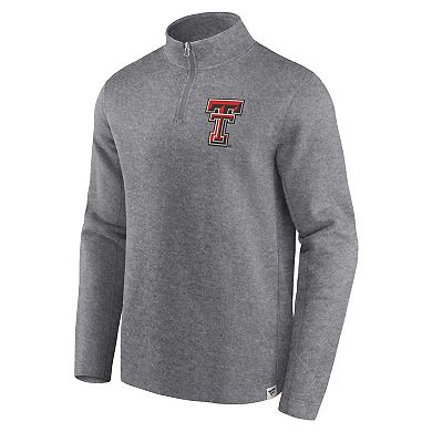 Men's Fanatics Branded Heather Gray Texas Tech Red Raiders Vintage Fleece Quarter-Zip Jacket
