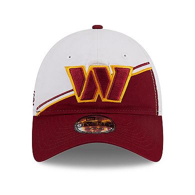 Youth New Era  White/Burgundy Washington Commanders 2023 Sideline 9TWENTY Adjustable Hat