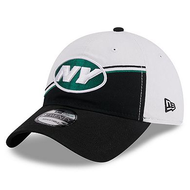 Men's New Era  White/Black New York Jets 2023 Sideline 9TWENTY Adjustable Hat