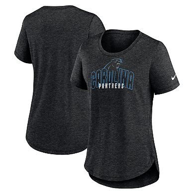 Women's Nike Heather Black Carolina Panthers Fashion Tri-Blend T-Shirt