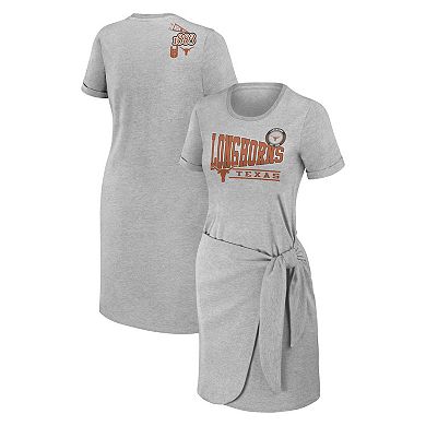 Women's WEAR by Erin Andrews Heather Gray Texas Longhorns Knotted T-Shirt Dress