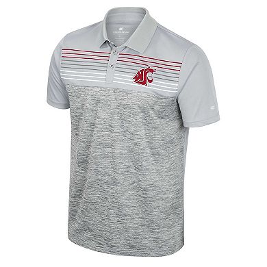 Men's Colosseum Gray Washington State Cougars Cybernetic Polo