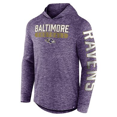 Men's Fanatics Branded Heather Purple Baltimore Ravens Pill Stack Long Sleeve Hoodie T-Shirt