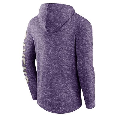 Men's Fanatics Branded Heather Purple Baltimore Ravens Pill Stack Long Sleeve Hoodie T-Shirt