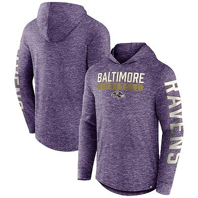 Men's Fanatics Branded Heather Purple Baltimore Ravens Pill Stack Long Sleeve Hoodie T-Shirt