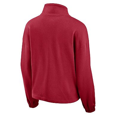 Women's Fanatics Branded Crimson Oklahoma Sooners Fleece Half-Zip Jacket