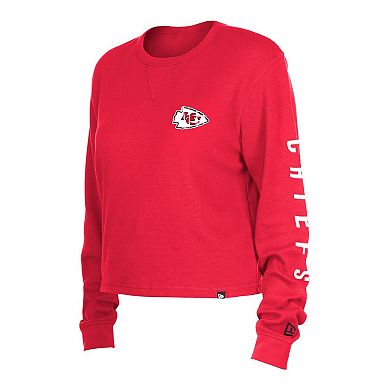 Women's New Era  Red Kansas City Chiefs Thermal Crop Long Sleeve T-Shirt