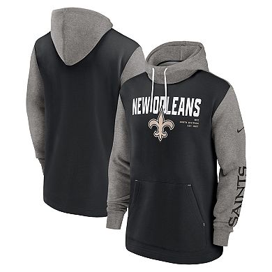 Men's Nike Black New Orleans Saints Fashion Color Block Pullover Hoodie