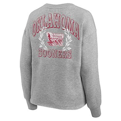 Women's Fanatics Branded Heather Gray Oklahoma Sooners Ready Play Crew Pullover Sweatshirt