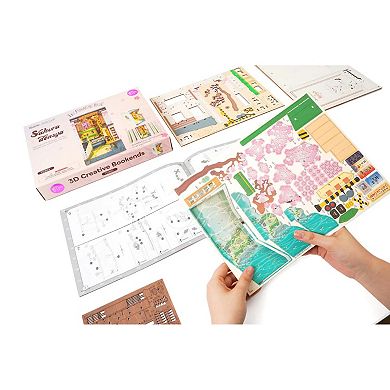 DIY 3D Book Nook Kit - Sakura Densya 340 Pcs