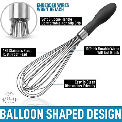 Zulay Kitchen 12-Inch Stainless Steel Whisk