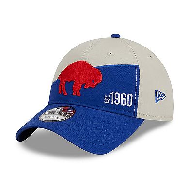 Men's New Era  Cream/Royal Buffalo Bills 2023 Sideline Historic 9TWENTY Adjustable Hat