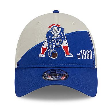 Men's New Era Cream/Royal New England Patriots 2023 Sideline Historic 9TWENTY Adjustable Hat