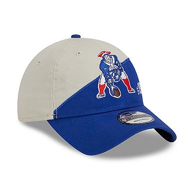 Men's New Era Cream/Royal New England Patriots 2023 Sideline Historic 9TWENTY Adjustable Hat