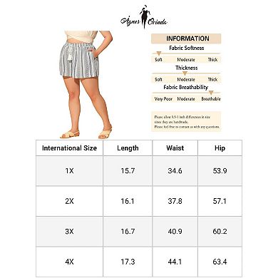 Plus Size Short for Women Boho Beach Pant Pocket Casual Shorts