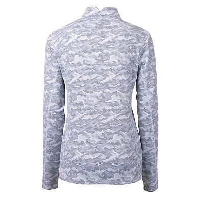 Cutter & Buck Traverse Camo Print Stretch Quarter Zip Womens Pullover