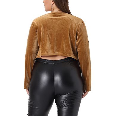 Plus Size Velvet Cardigan For women long sleeve open Front Lightweight Casual Sweater