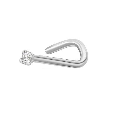 Lila Moon 14k Gold Lab Grown Diamond Accent Curved Nose Ring