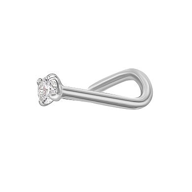Lila Moon 14k Gold Lab Grown Diamond Accent Curved Nose Ring