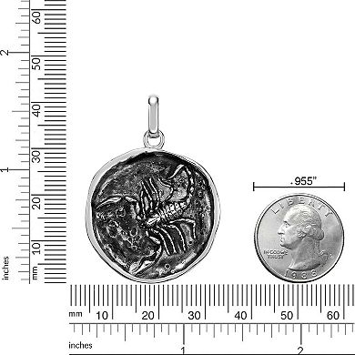 Men's LYNX Stainless Steel Scorpion Medallion Pendant Necklace