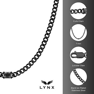 Men's LYNX Stainless Steel Curb Chain Necklace