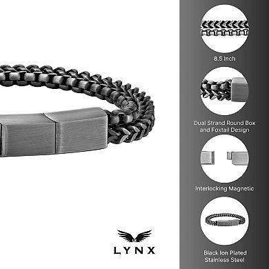 Men's LYNX Stainless Steel Double Row Bracelet