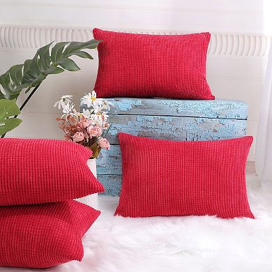 4Pcs Decorative Throw Pillow Covers Corn Stripe Throw Pillowcases for Sofa 12" x 18"