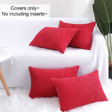 4Pcs Decorative Throw Pillow Covers Corn Stripe Throw Pillowcases for Sofa 12" x 18"