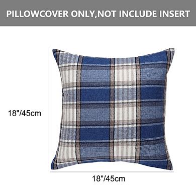 Throw Pillow Case Classic Retro Plaid Pillow Cover Protector Cushion Cover for Office Bedding 18" x 18"