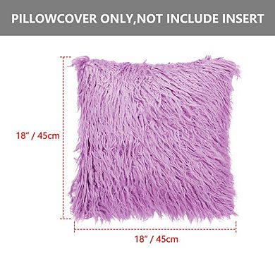 Soft Plush Shaggy Faux Fur Square Throw Pillow Cover for Sofa Bedroom Bed Car