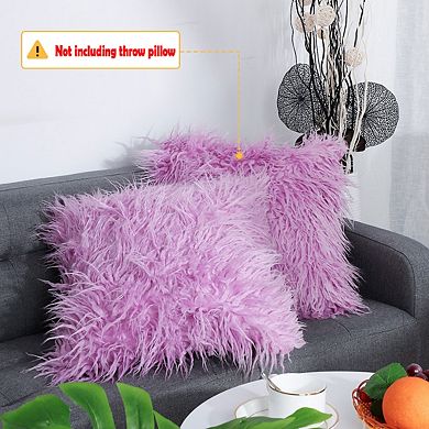 Soft Plush Shaggy Faux Fur Square Throw Pillow Cover for Sofa Bedroom Bed Car