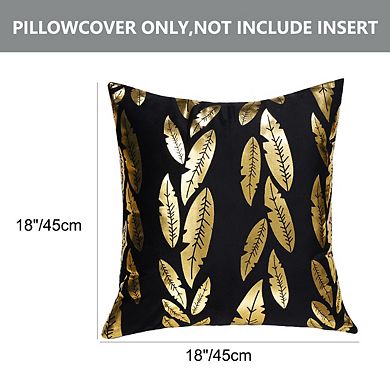 Bronzing Gold Leaves Pattern Throw Pillow Covers Polyster 18" x 18"