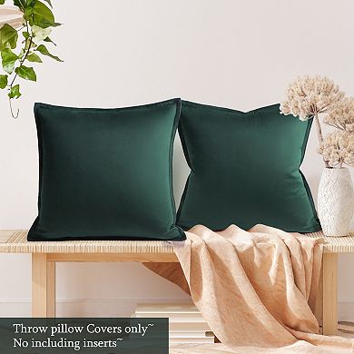 2pcs Decorative Velvet Throw Pillow Covers Soft Square Cushion Covers 16" X 16"