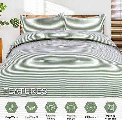 Polyester 3-piece Stripe Comforter Set