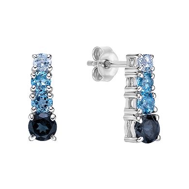 Gemminded Sterling Silver Blue Topaz Earrings