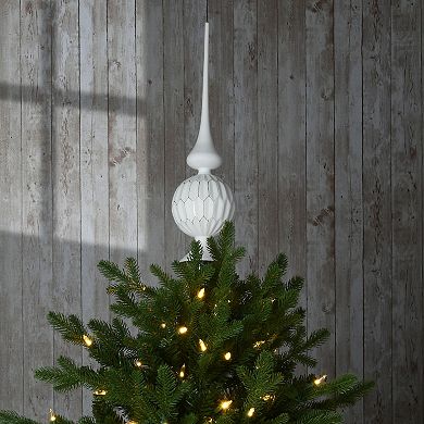 National Tree Company 15-in. White Glass Tree Topper