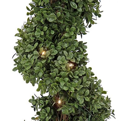 National Tree Company 44-in. Faux Boxwood Spiral Pre-Lit Topiary