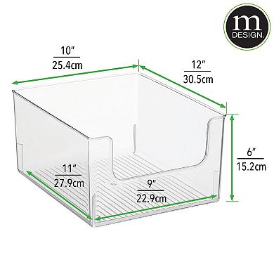 mDesign 12" x 10" x 6" Plastic Arts & Crafts Front Dip Storage Organizer Bin - 4 Pack