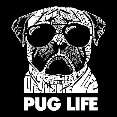 Pug Life - Girl's Word Art Hooded Sweatshirt