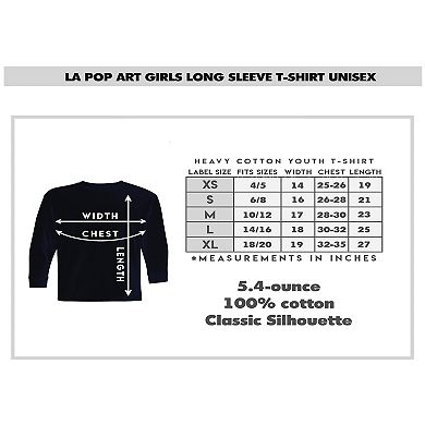 Rock Guitar Head - Girl's Word Art Long Sleeve