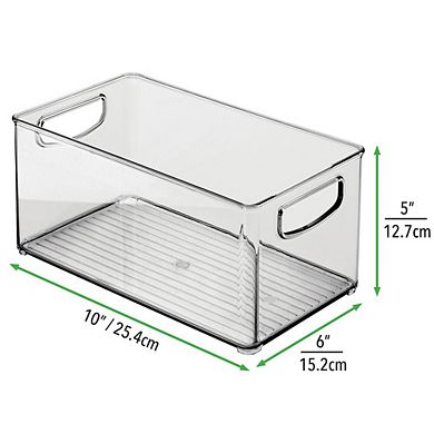 mDesign Plastic Rectangular Drawer Organizer Bin w/ Handles, 4 Pack