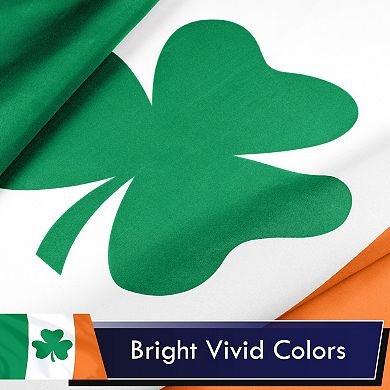 G128 Ireland SHAMROCK 100D 3x5 Ft Printed Polyester Flag