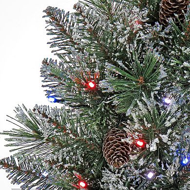 National Tree Company Glittery Bristle Pre-Lit Artificial Pine Garland 