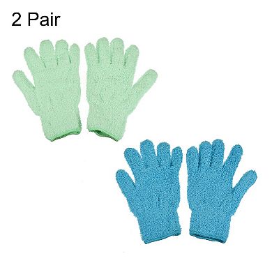 2 Pairs Dusting Cleaning Gloves Microfiber Mittens for Home 2 Colors