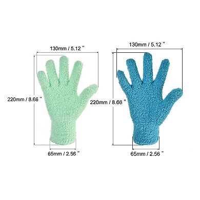 2 Pairs Dusting Cleaning Gloves Microfiber Mittens for Home 2 Colors