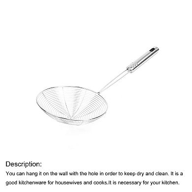 Kitchen Cookware 5.7" Diameter Net Colander Perforated Mesh Ladle 13.7" Long