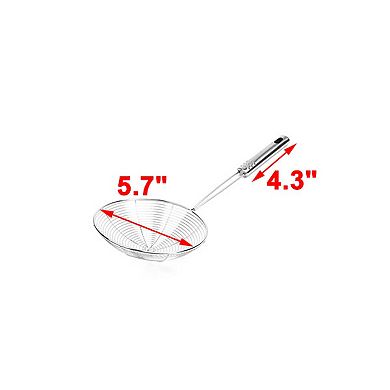 Kitchen Cookware 5.7" Diameter Net Colander Perforated Mesh Ladle 13.7" Long