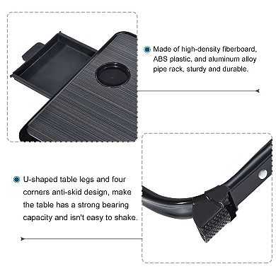 Foldable Laptop Bed Desk with Storage Drawer Tablet Slot Cup Holder