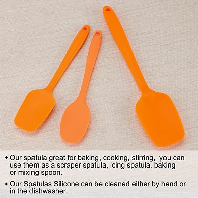 3 Pcs Silicone Spatula Heat Resistant Rubber Scraper for Cooking Baking